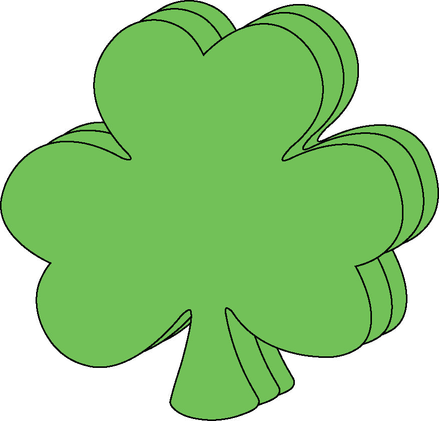 SE-6408 3 x 3 in. Shamrock Bright Neon Single Color Small Cut-Outs