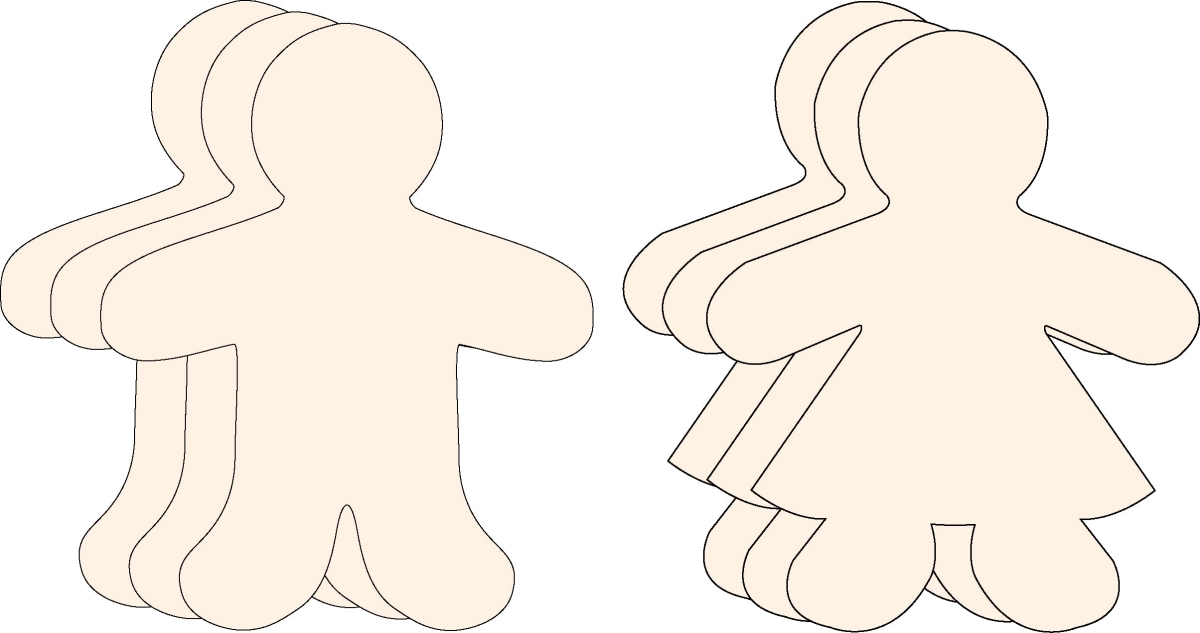 SE-8493 5.5 x 5.5 in. Kid Shape Set Single Color Cut-Outs - Large