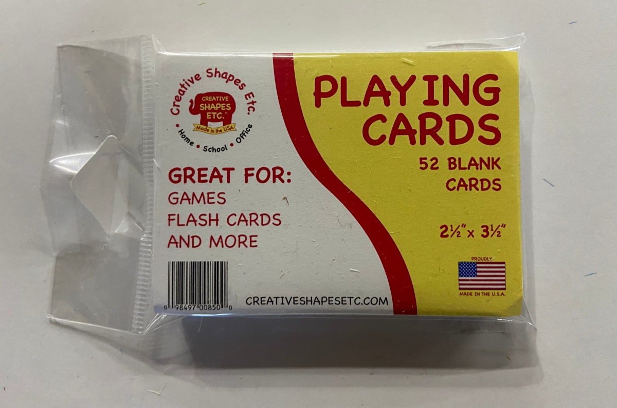 SE-0850 2.5 x 3.5 in. Playing Cards, Blank White