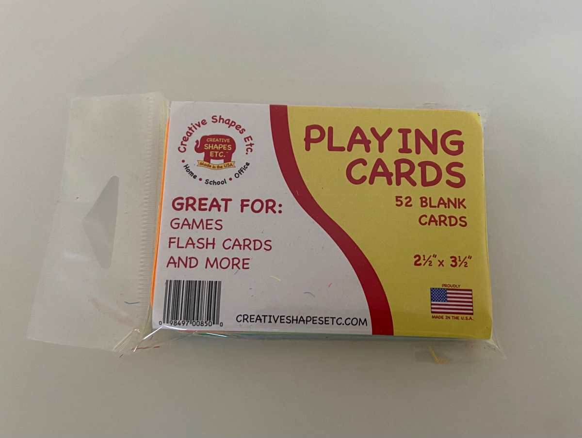 SE-0851 2.5 x 3.5 in. Blank Playing Cards, Assorted Color