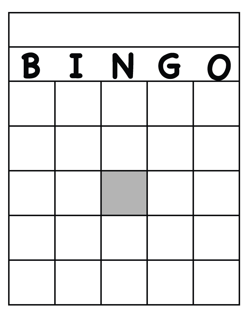 SE-0870 7.5 x 9.5 in. Blank Bingo Cards