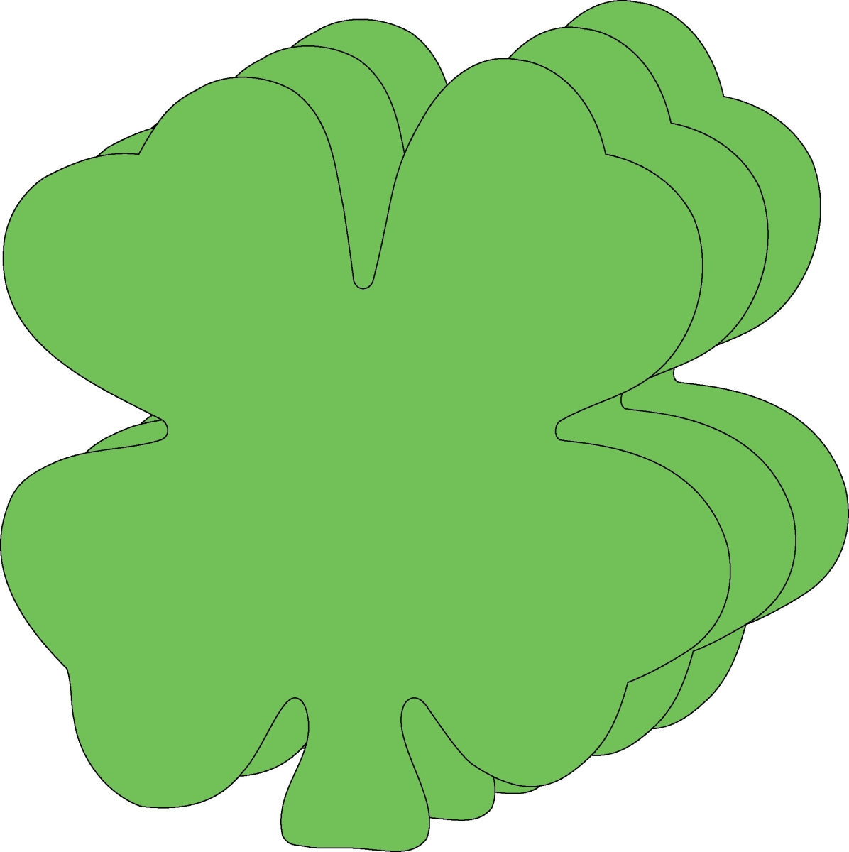 SE-6412 8.75 x 9.5 in. Four Leaf Clover Bright Neon Single Color Super Cut-Outs