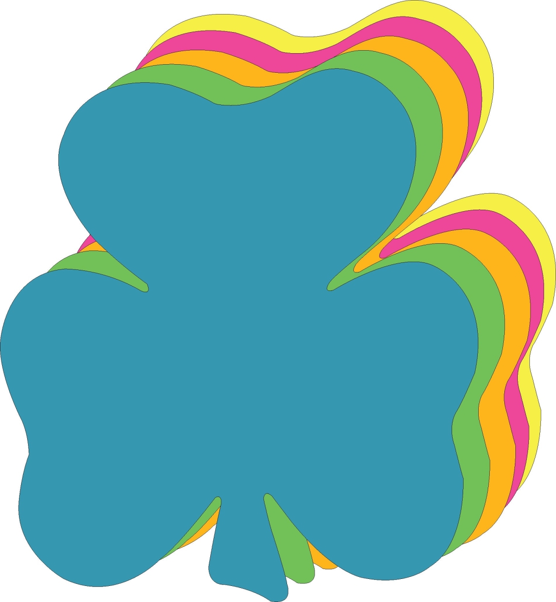 SE-6415 8 x 10 in. Shamrock Bright Neon Super Cut-Outs, Assorted Color