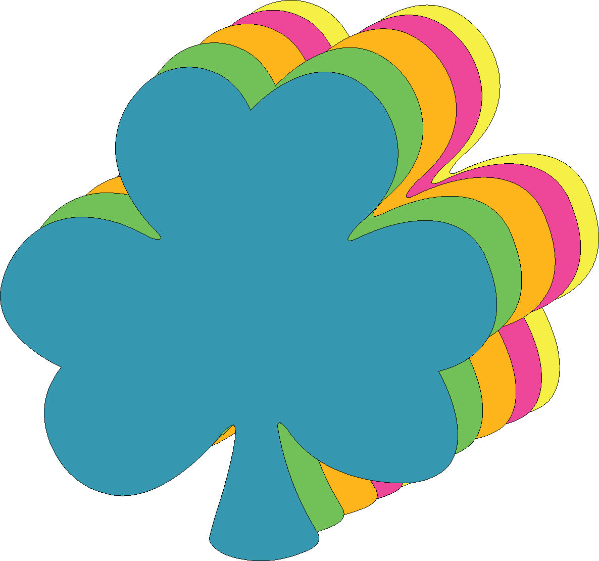 SE-6417 5.5 x 5.5 in. Shamrock Bright Neon Small Cut-Outs, Assorted Color
