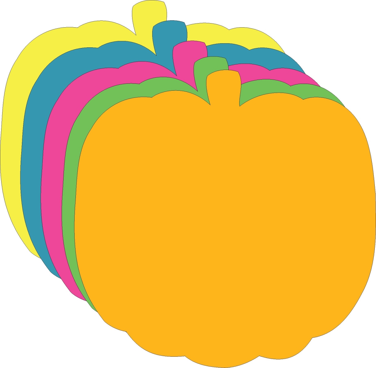 SE-6422 5.5 x 5.5 in. Pumpkin Bright Neon Large Cut-Outs, Assorted Color