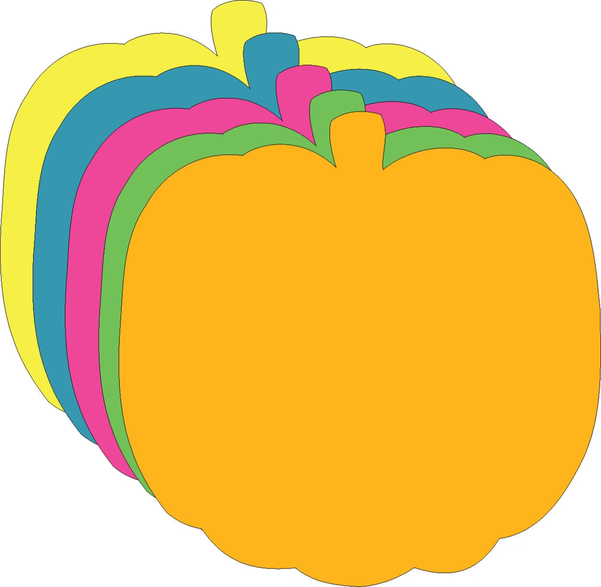 SE-6423 3 x 3 in. Pumpkin Bright Neon Small Cut-Outs, Assorted Color