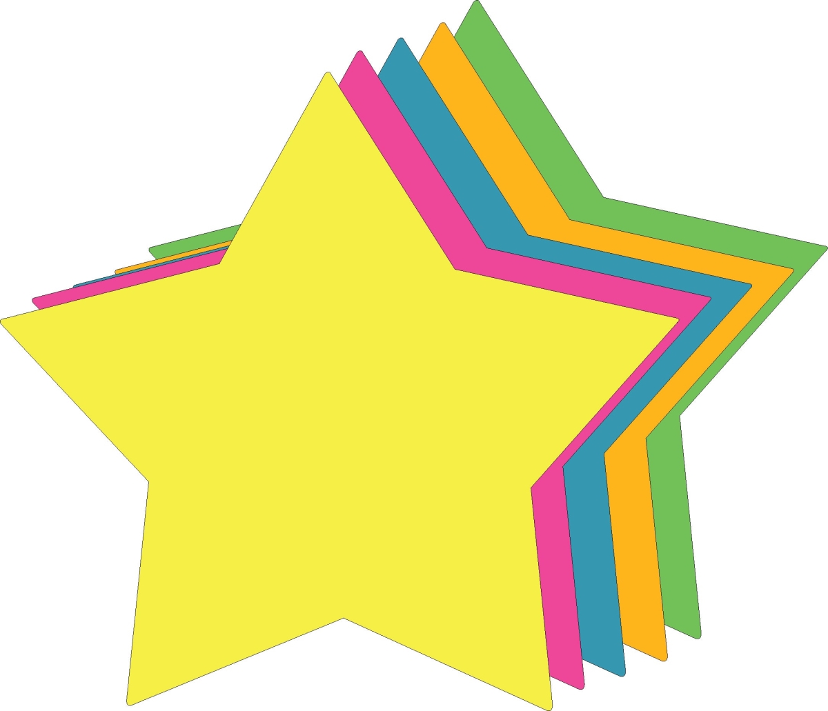 SE-6424 8 x 8 in. Star Bright Neon Super Cut-Outs, Assorted Color
