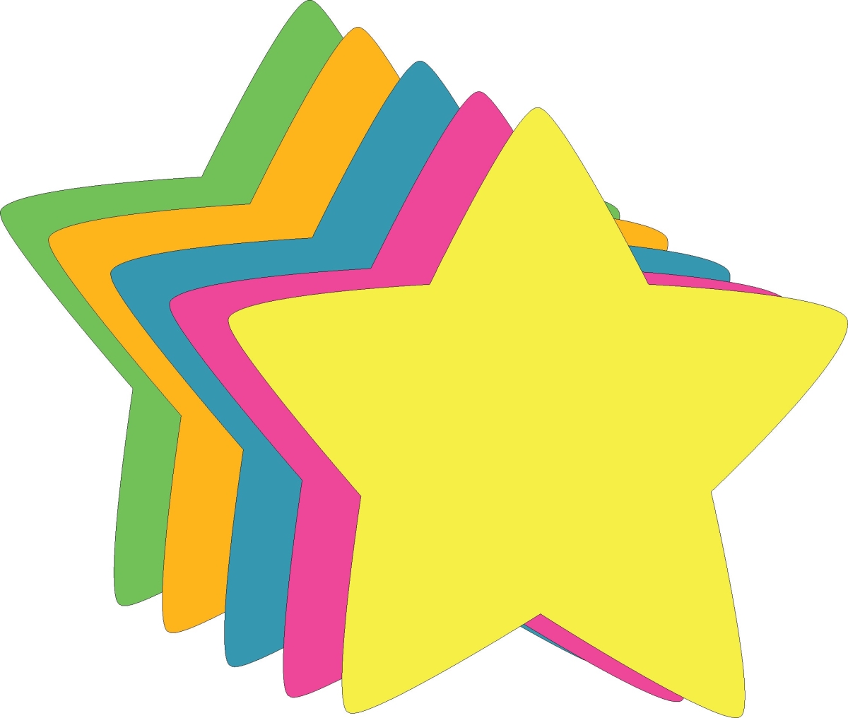 SE-6425 5.5 x 5.5 in. Star Bright Neon Assorted Color Large Cut-Outs