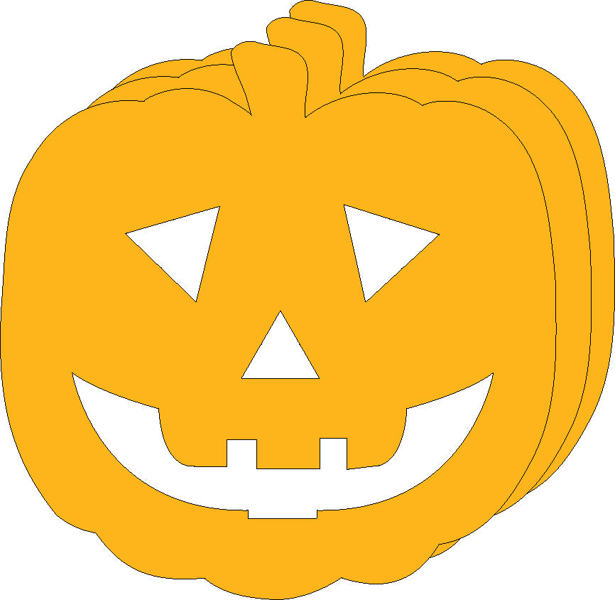 SE-6429 3 x 3 in. Jack O Lantern Bright Neon Single Color Small Cut-Outs