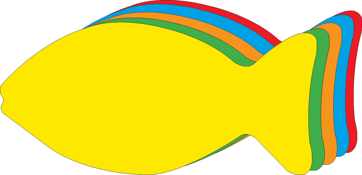 SE-7282 3 x 1.5 in. Faith Fish Foam Creative Cut-Outs, Assorted Color - Small