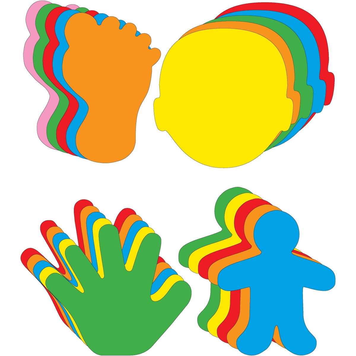 SE-8539 5.5 x 5.5 in. Assorted Body Parts Cut-Out Set - Large