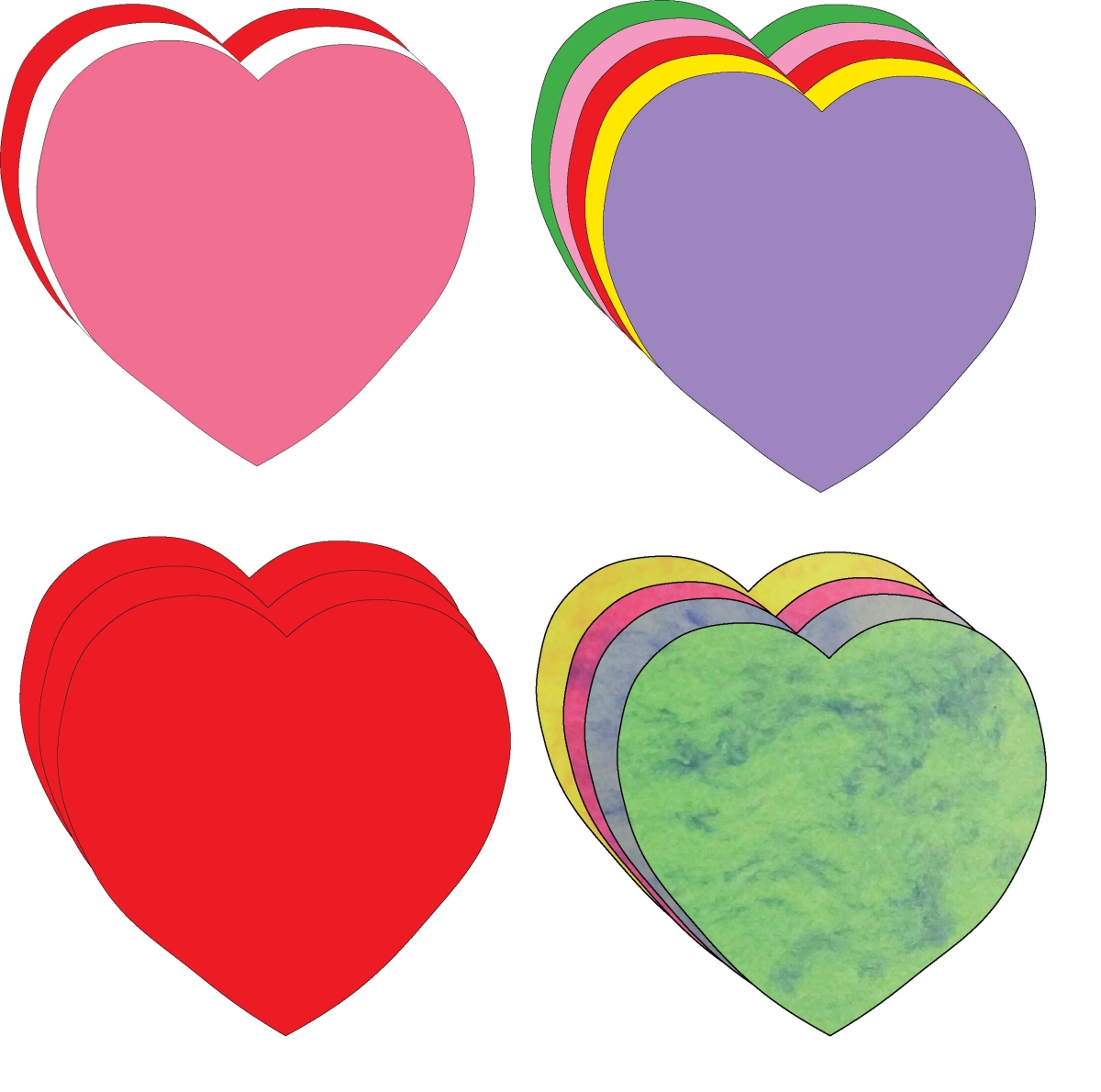 SE-8542 3 x 3 in. Valentines Cut-Out Set - Small