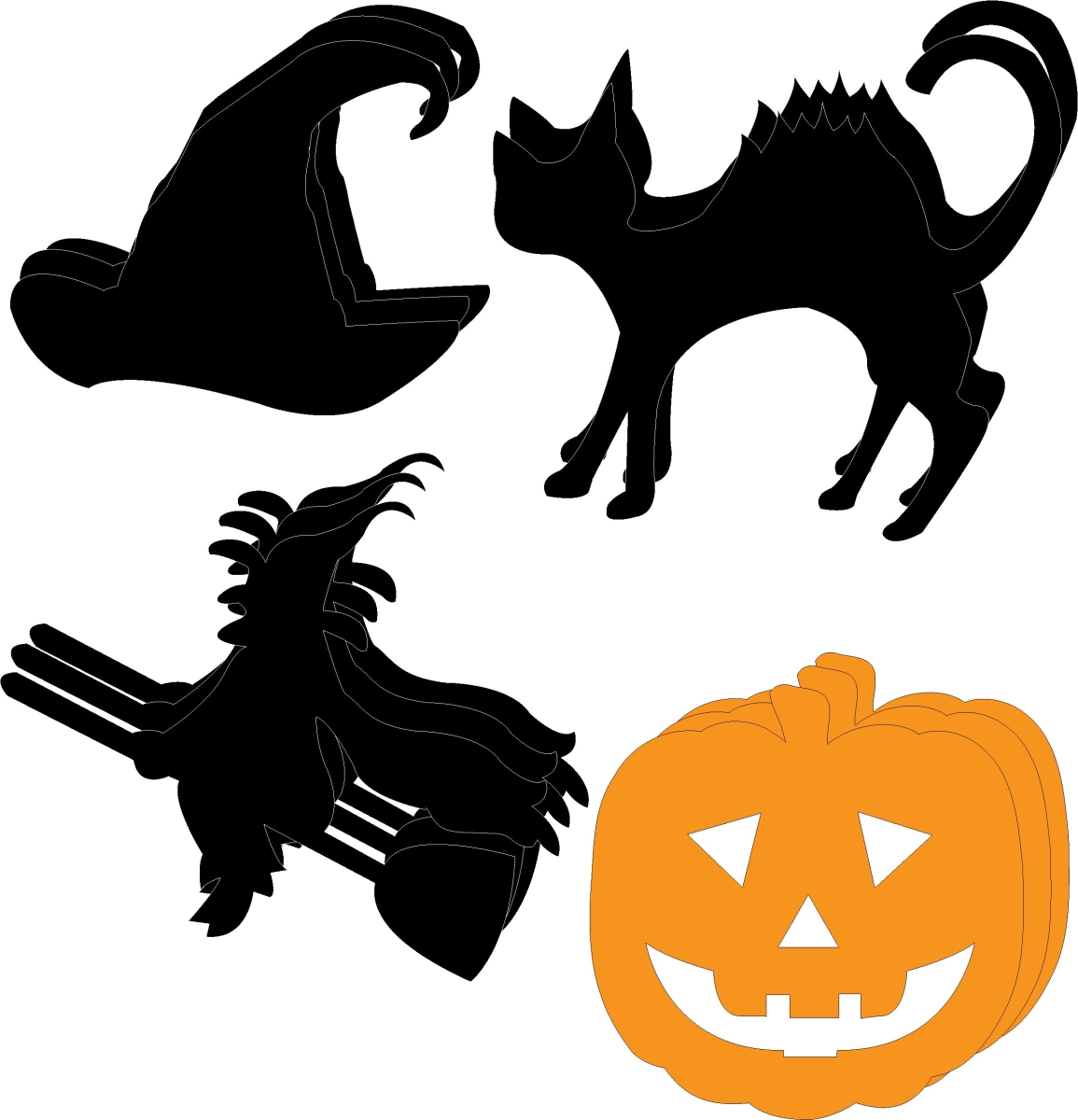 SE-8544 3 x 3 in. Halloweenie Cut-Out Set - Small