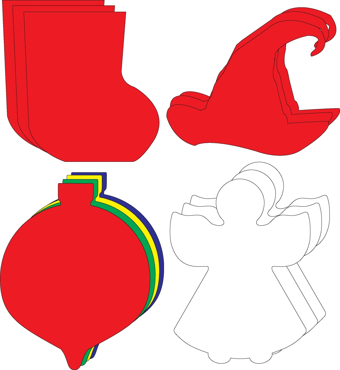 SE-8546 3 x 3 in. Christmas Cut-Out Set - Small