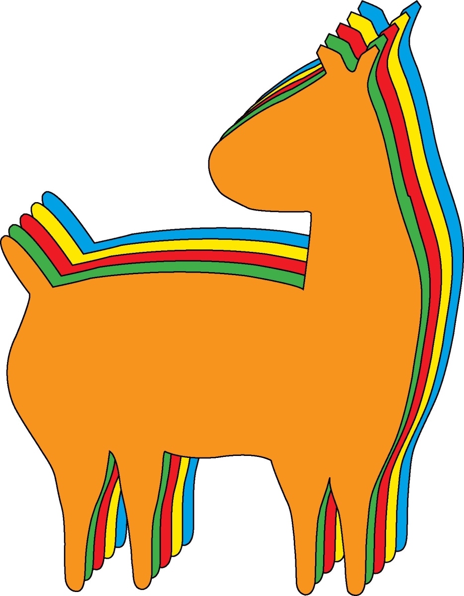 SE-8554 5.5 x 5.5 in. Llama Creative Cutout, Assorted Color - Large
