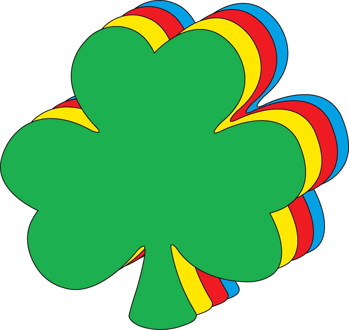 SE-8558 5.5 x 5.5 in. Shamrock Creative Cut-Outs, Assorted Color