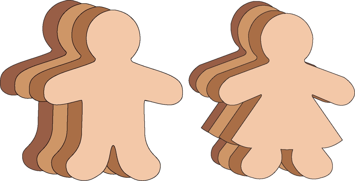 SE-0220 3 x 3 in. Kid Shape Set Multicultural Small Cut-Outs