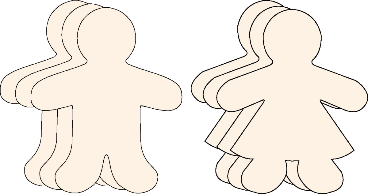 SE-0221 3 x 3 in. Kid Shape Set Single Color Cut-Outs - Small