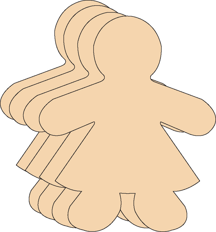 SE-0223 3 x 3 in. Girl Single Color Creative Cut-Outs - Small