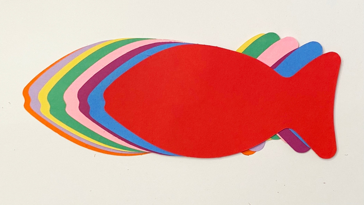 SE-0225 3 x 1.5 in. Faith Fish Assorted Color Cut-Outs - Small