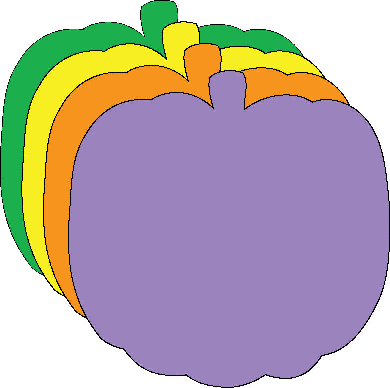SE-0228 3 x 3 in. Pumpkin Assorted Color Cut-Out