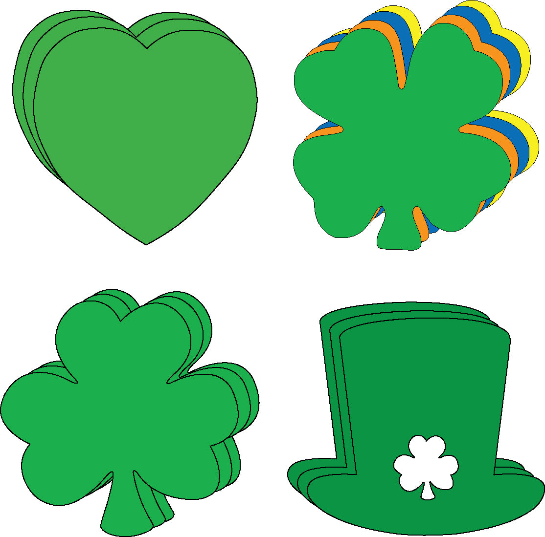 SE-8565 3 x 3 in. St. Patricks Day Small Cut-Out Set