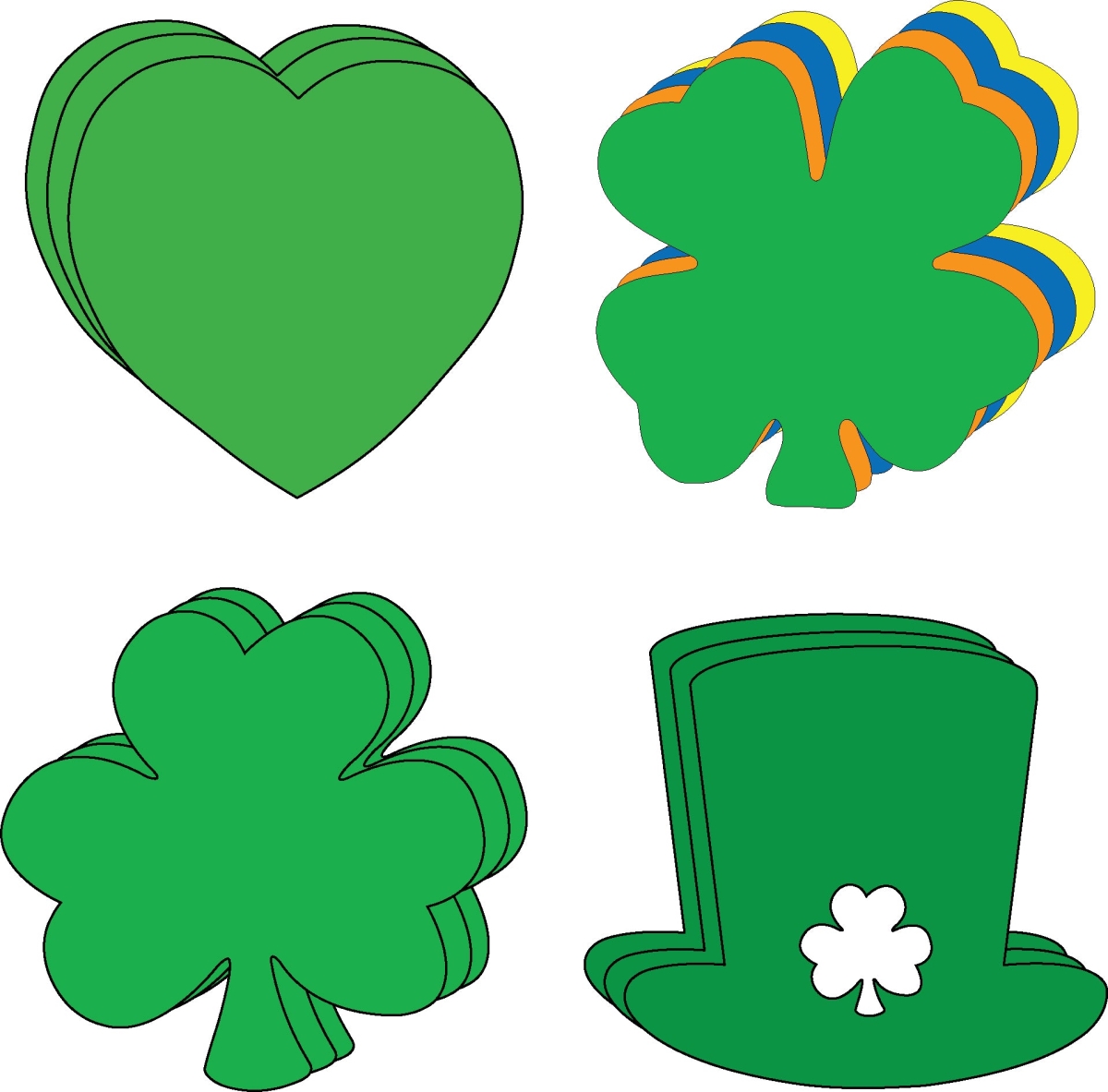 SE-8566 5.5 x 5.5 in. St. Patricks Day Cut-Out Set - Large