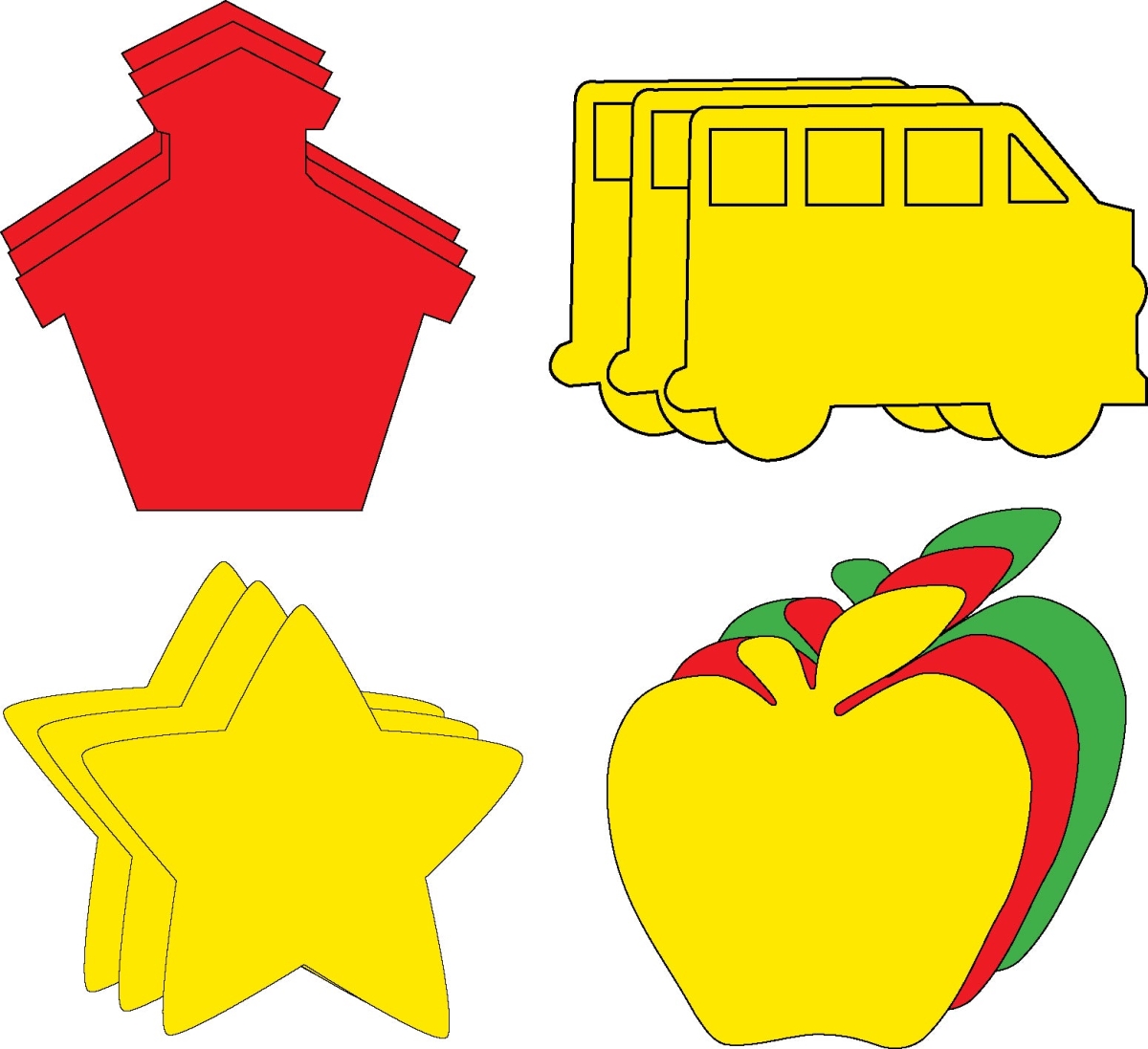 SE-8569 3 x 3 in. School Days Cut-Out Set - Small