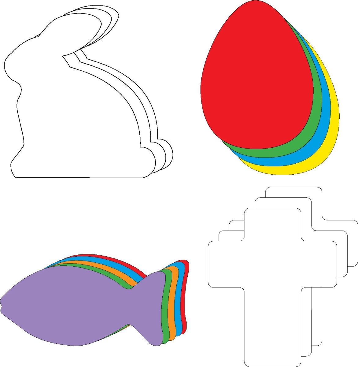 SE-8571 3 x 3 in. Palm Sunday Cut-Out Set - Small