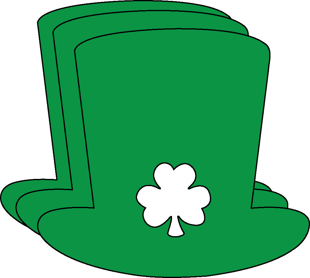 SE-8575 3 x 3 in. Irish Hat Single Color Creative Cut-Outs