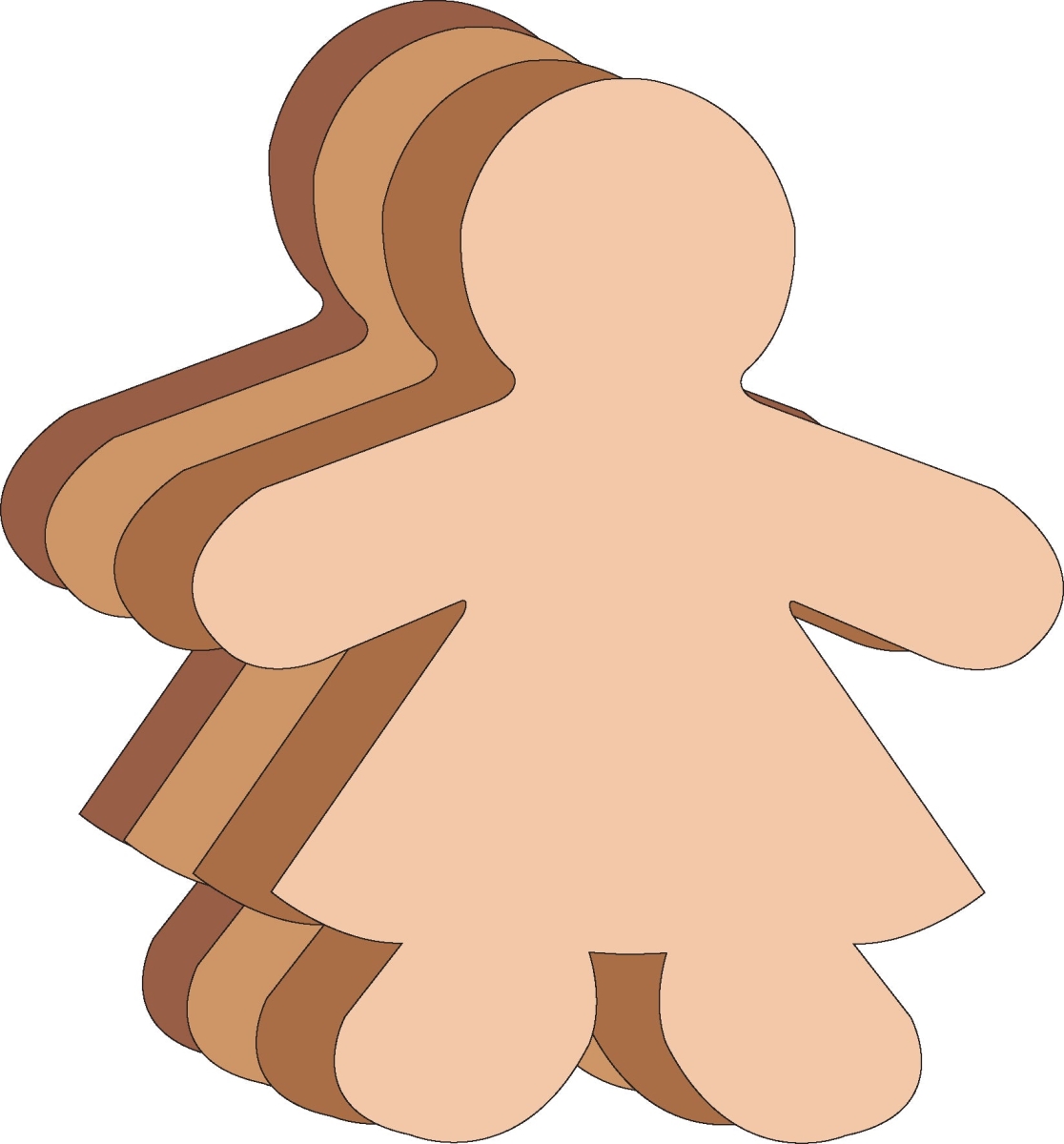 SE-8599 5.5 in. Girl Multicultural Creative Cut-Outs