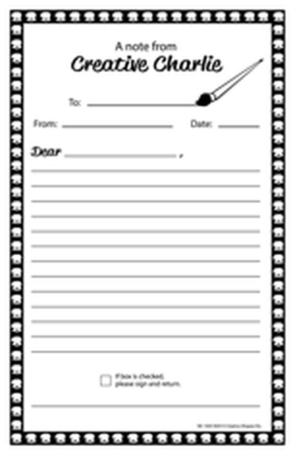 SE-1020 5.5 x 8.5 in. Notes from Teachers Creative Charlie Primary Blank Note