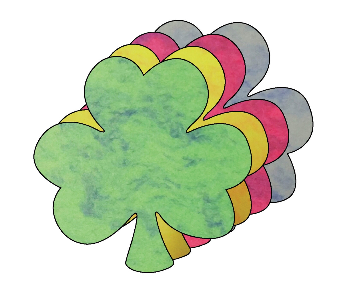 SE-1299 3 x 3 in. Shamrock Marble Creative Cut-Outs, Assorted Color
