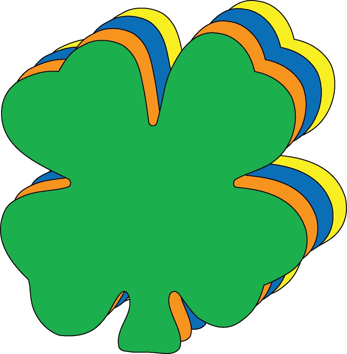 SE-2856 5.5 x 5.5 in. Assorted Four Leaf Clover Die-Cut Magnetic - Large