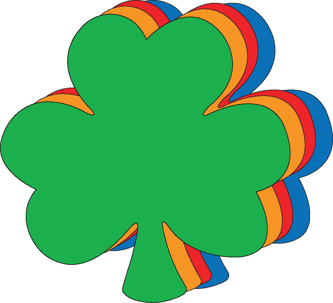 SE-2948 3 x 3 in. Assorted Shamrock Die-Cut Magnetic - Small