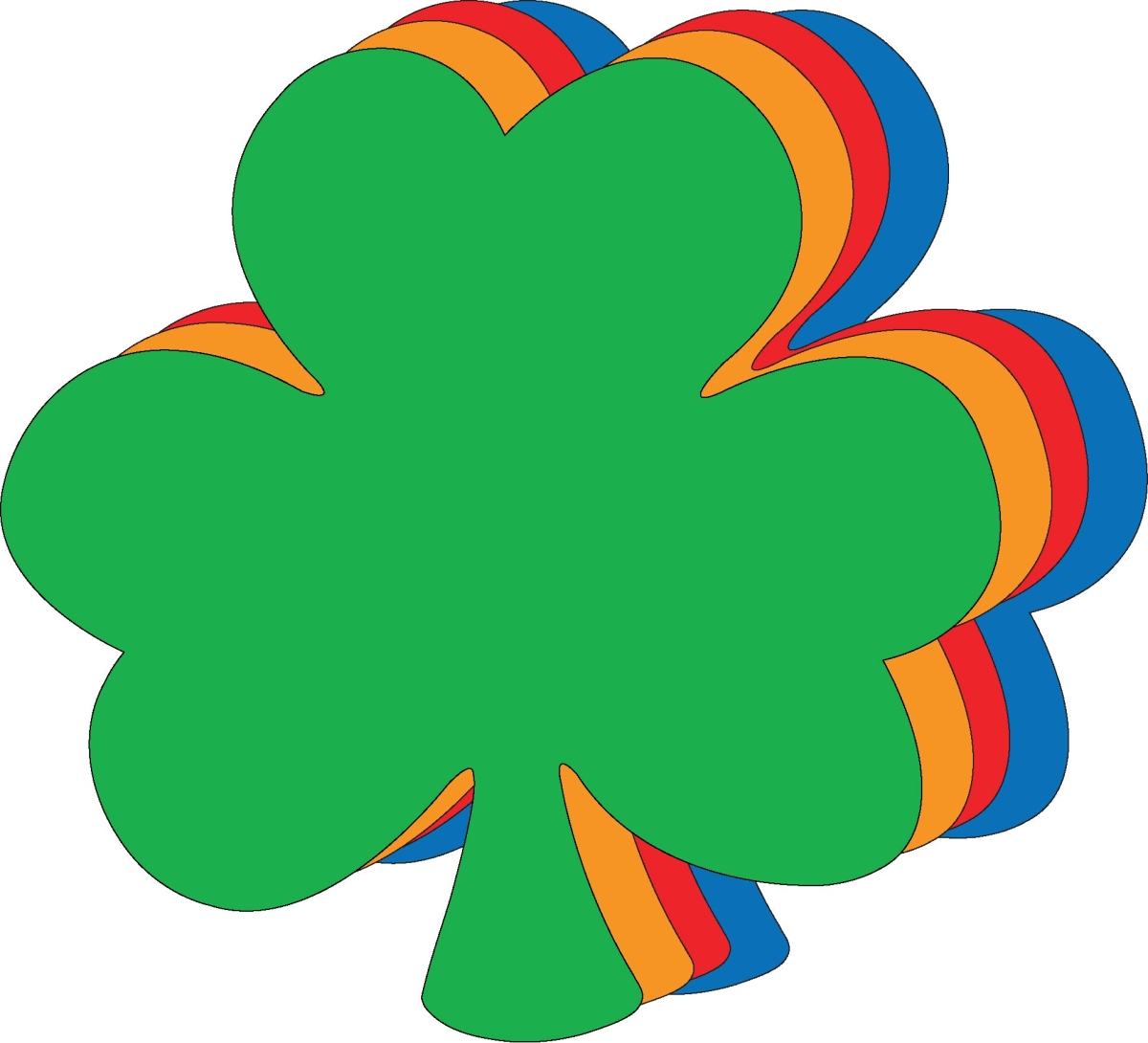 SE-2949 5.5 x 5.5 in. Assorted Shamrock Die-Cut Magnetic - Large
