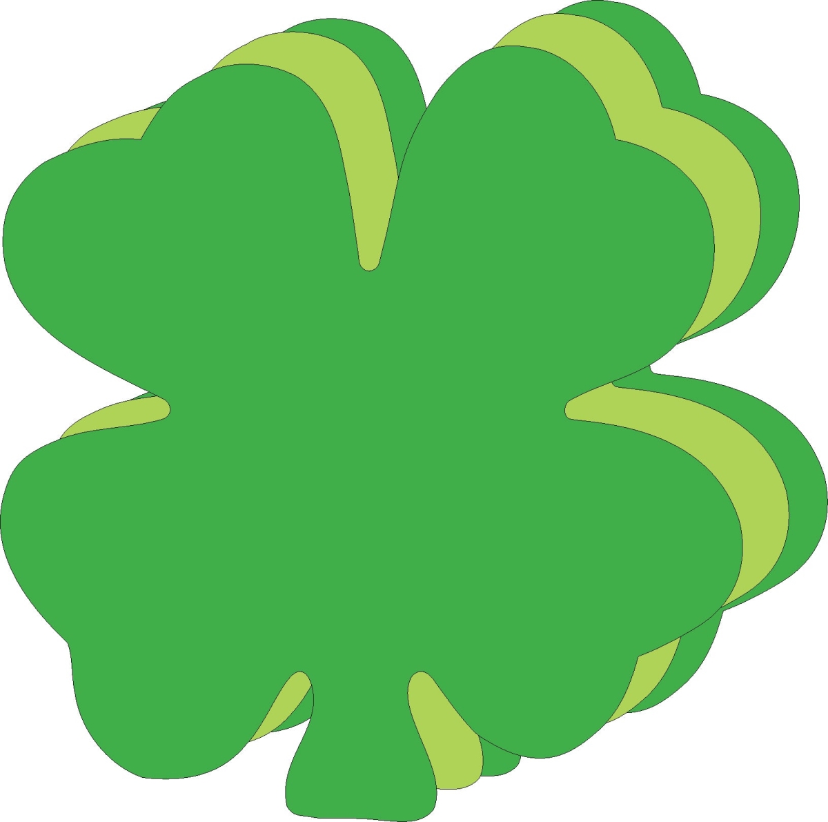 SE-8720 5.5 in. Four Leaf Clover Creative Cut-Outs , Assorted Green