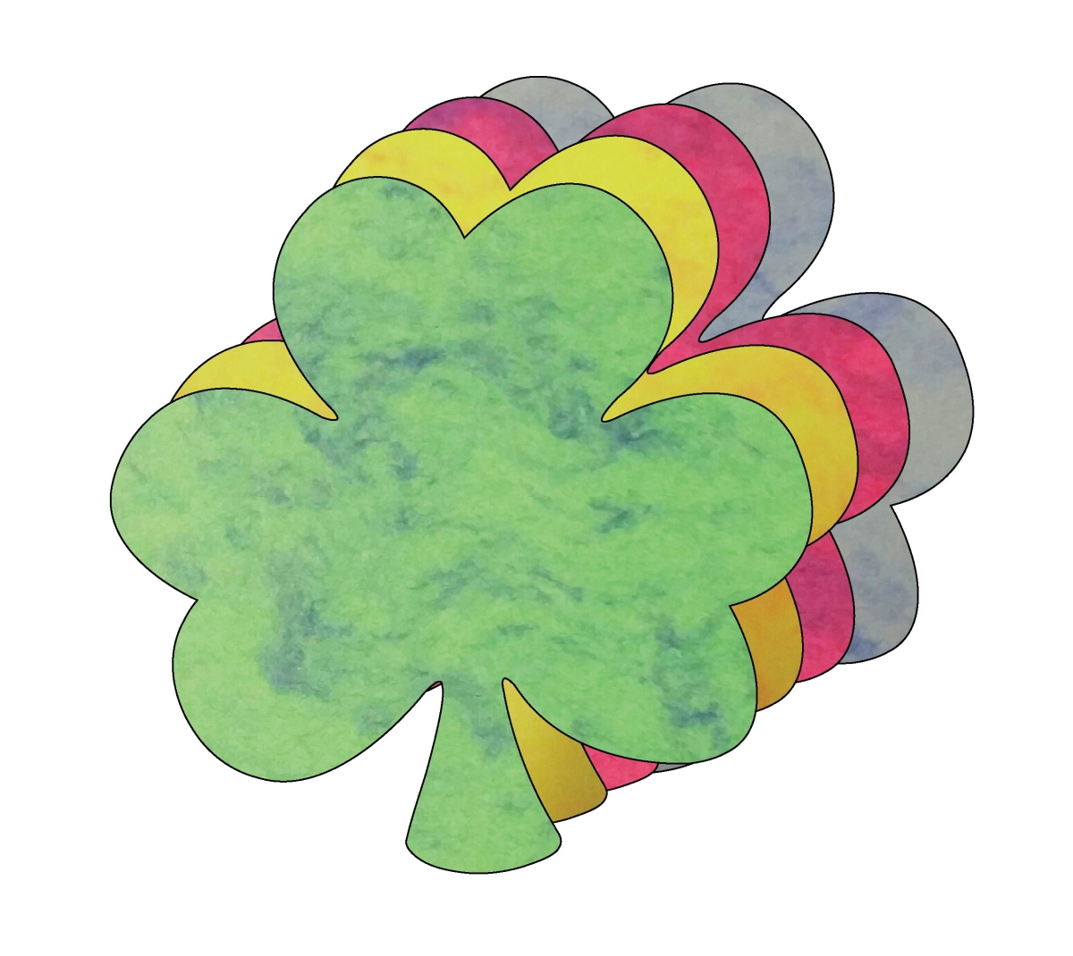 SE-1799 5.5 in. Shamrock Marble Creative Cut-Outs, Assorted Color