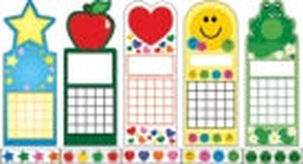 Creative Shapes 090247 5 Seasonal Designs Personal Chart & Sticker Set, 2.75 x 7.50 in. - Set of 120