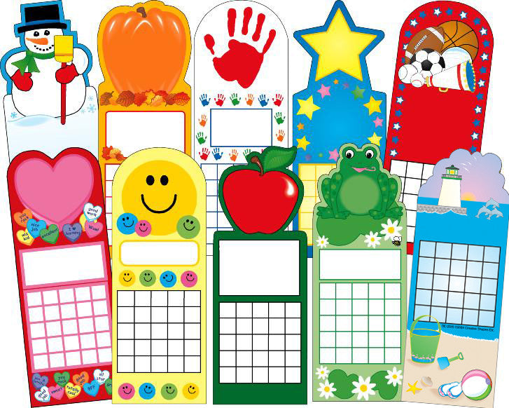 Picture of Creative Shapes Etc SE-4017 2.75 x 7.5 in. Year Round Personal Incentive Chart - Set of 10
