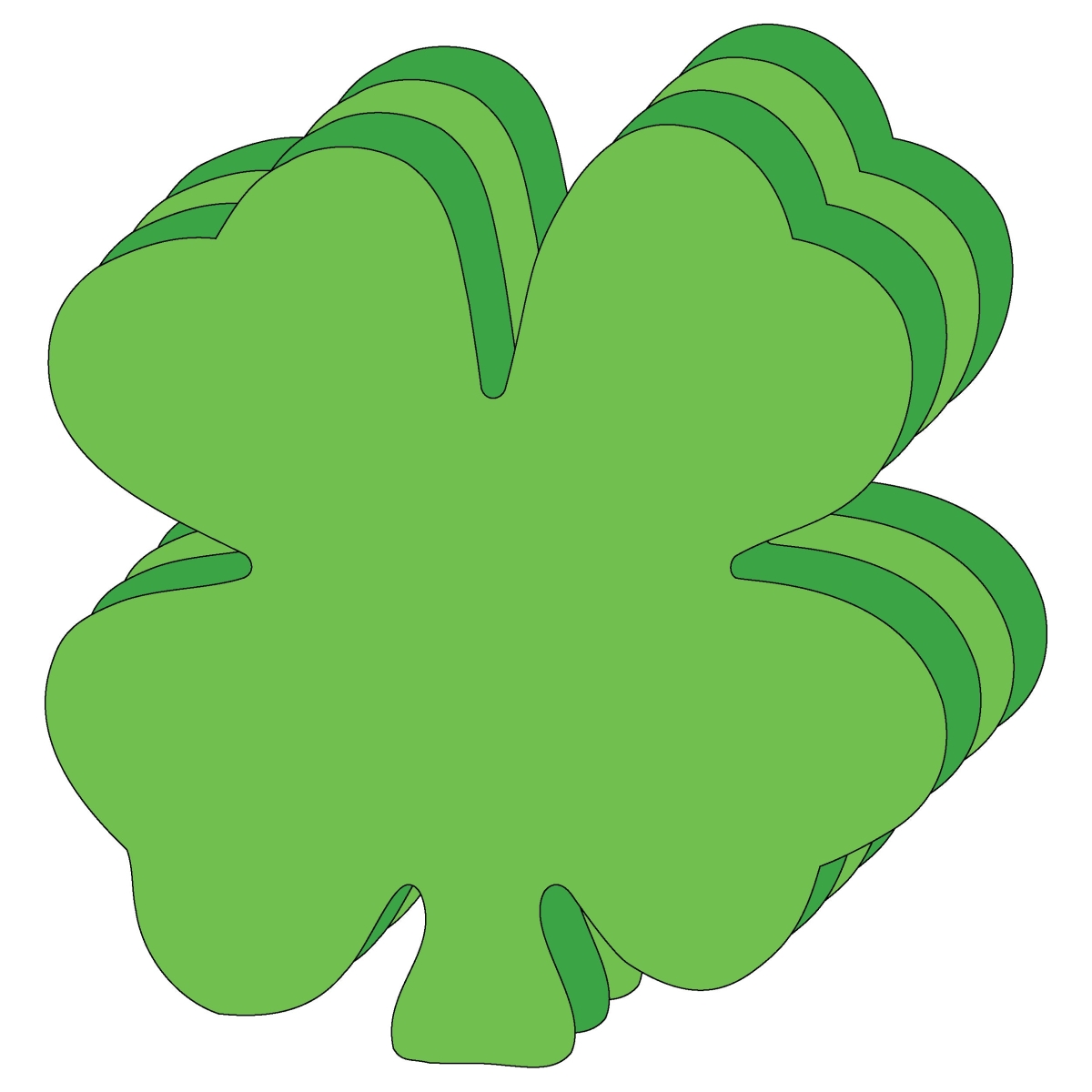 SE-7559 5.5 x 5.5 in. Four Leaf Clover Creative Foam Cut-Outs, Assorted Green - Large