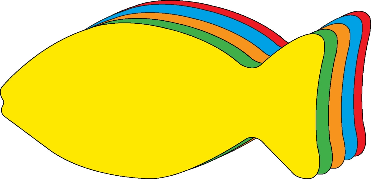 SE-7567 4.75 x 2.25 in. Faith Fish Foam Creative Cut-Outs, Assorted Color - Large