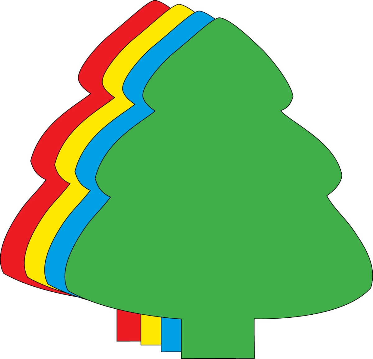 SE-7568 5.5 x 5.5 in. Evergreen Tree Creative Foam Cut-Outs, Assorted Color - Large