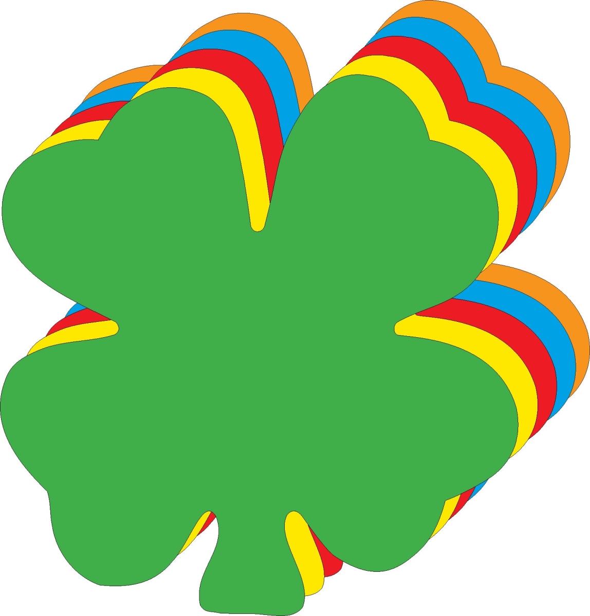 SE-7569 5.5 x 5.5 in. Four Leaf Clover Creative Foam Cut-Outs, Assorted Color - Large
