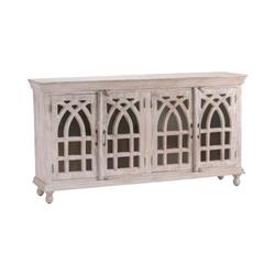 CVFNR320 72 x 16 x 38 in. Bengal Manor Light Mango Wood Cathedral Design Sideboard with 4 Door