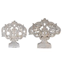 Picture of Crestview Collection CVDEP897 Filigree Statues&#44; Rustic White & Grey Finish