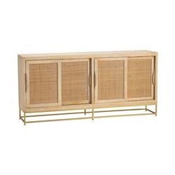 CVFNR706 68 x 14 x 32 in. Bengal Manor Light Mango Wood Natural Cane Sideboard