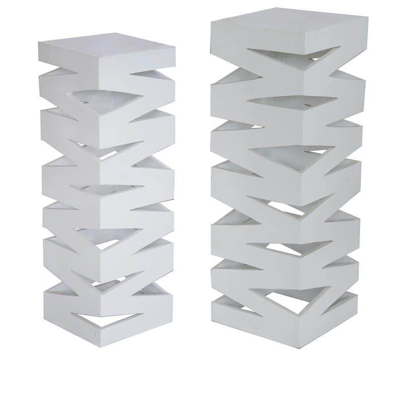Picture of Crestview Collection CVFNR5047 Braxton Pedestals Set&#44; White