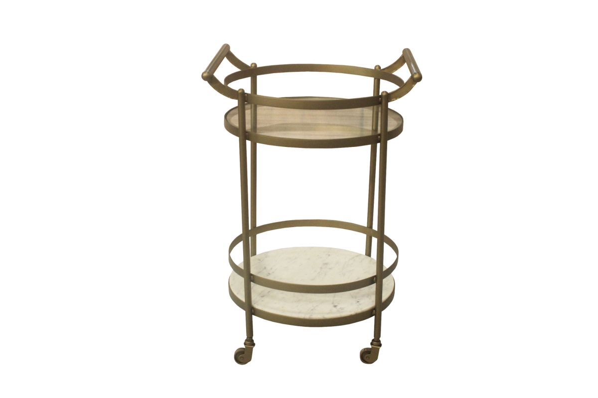 Picture of Crestview Collection CVFNR5032 22 in. Vine Grove Bar Cart&#44; Gold & White