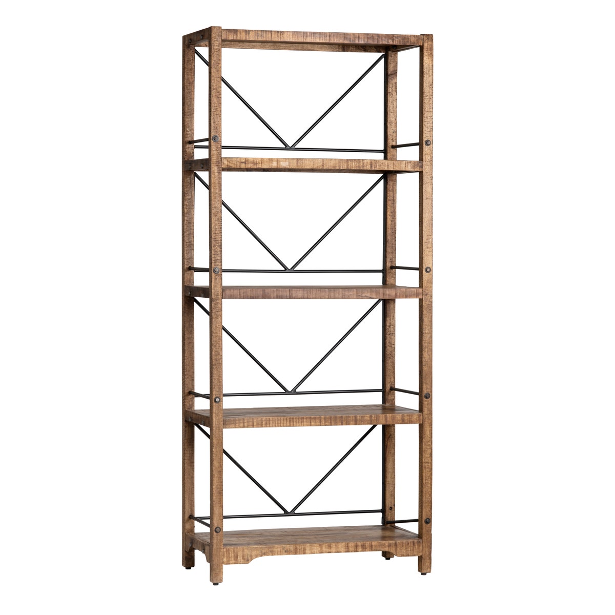 CVFNR5040 80 x 16 x 34 in. Winslow Bookshelf, Brown & Black